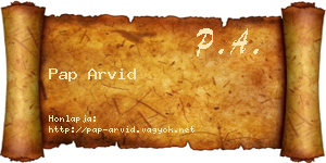Pap Arvid névjegykártya